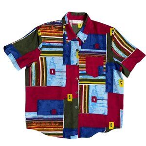 Patchwork Button Up Shirt